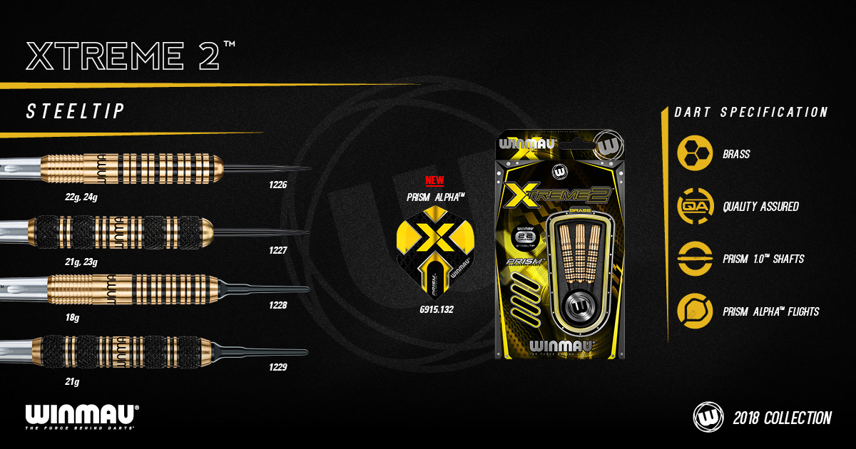 Šipky Winmau steel XTREME BRASS 2, 22g Gamecenter.cz